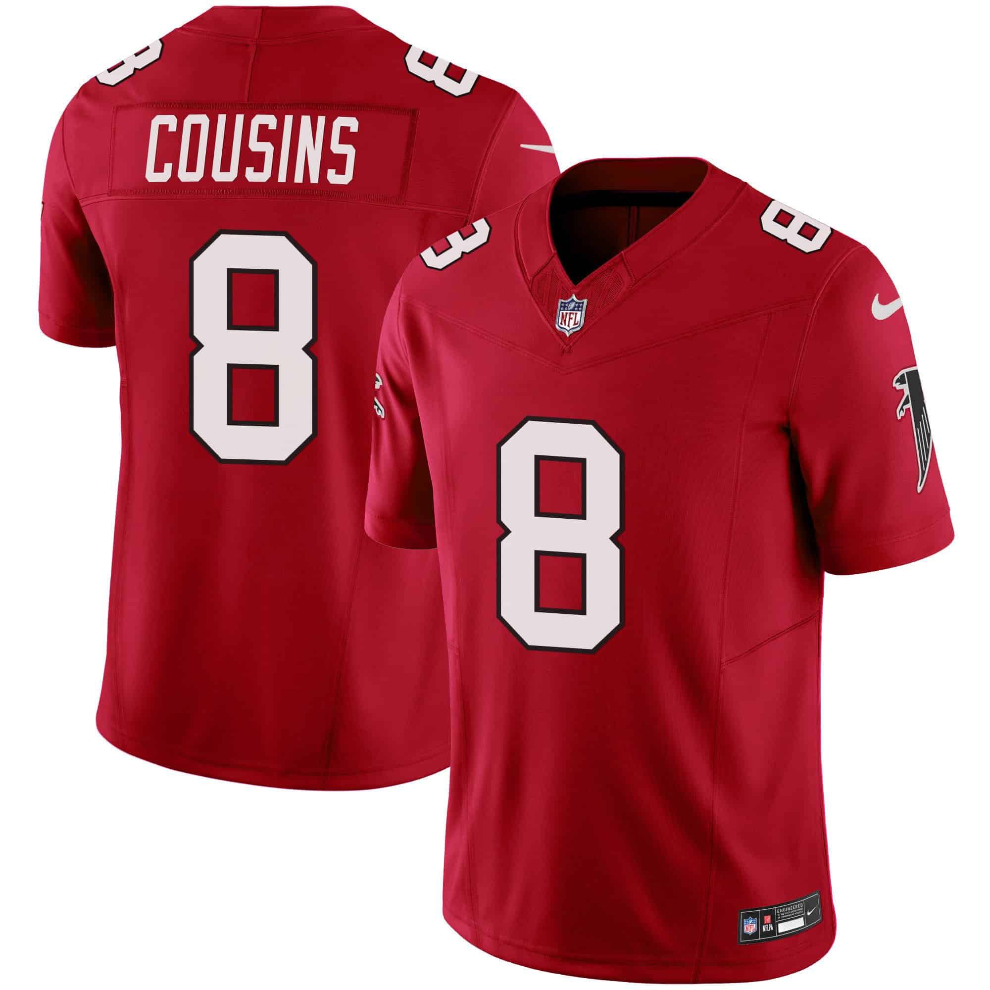 Men Atlanta Falcons #8 Cousins Red 2024 Nike Vapor Limited NFL Jersey